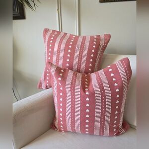 Devi Design Dusty Pink Kenya Throw Pillow Covers Set Of 2 18x18
